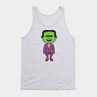 Cute Frankenstein dressed for Halloween Party Tank Top